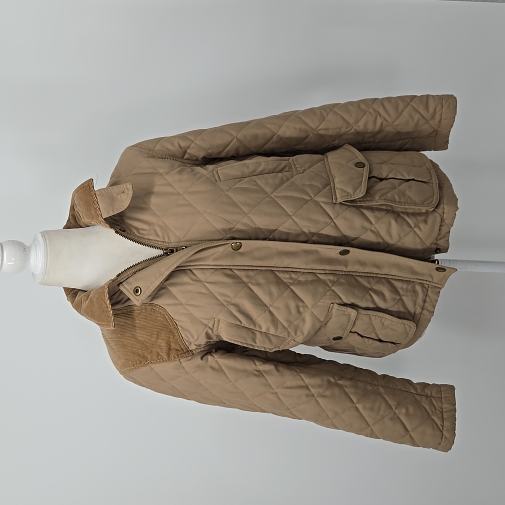 LAUREN Ralph Lauren khaki puffer jacket large petite - Picture 1 of 10